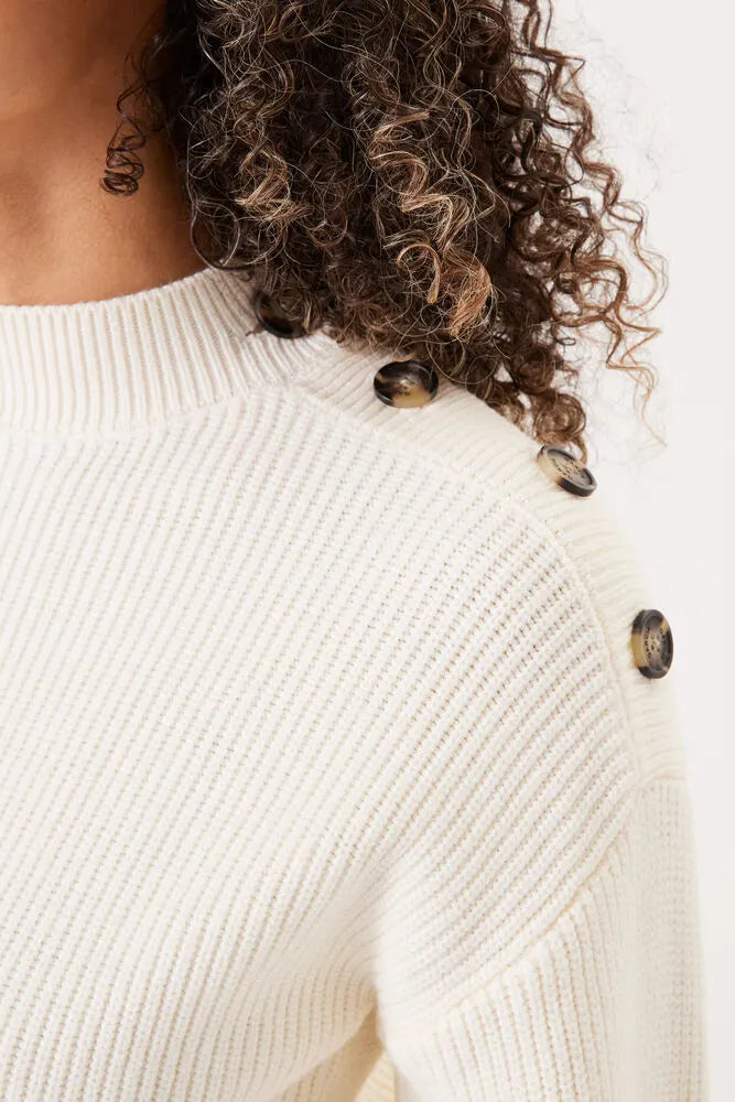 Pull col montant à boutonnage