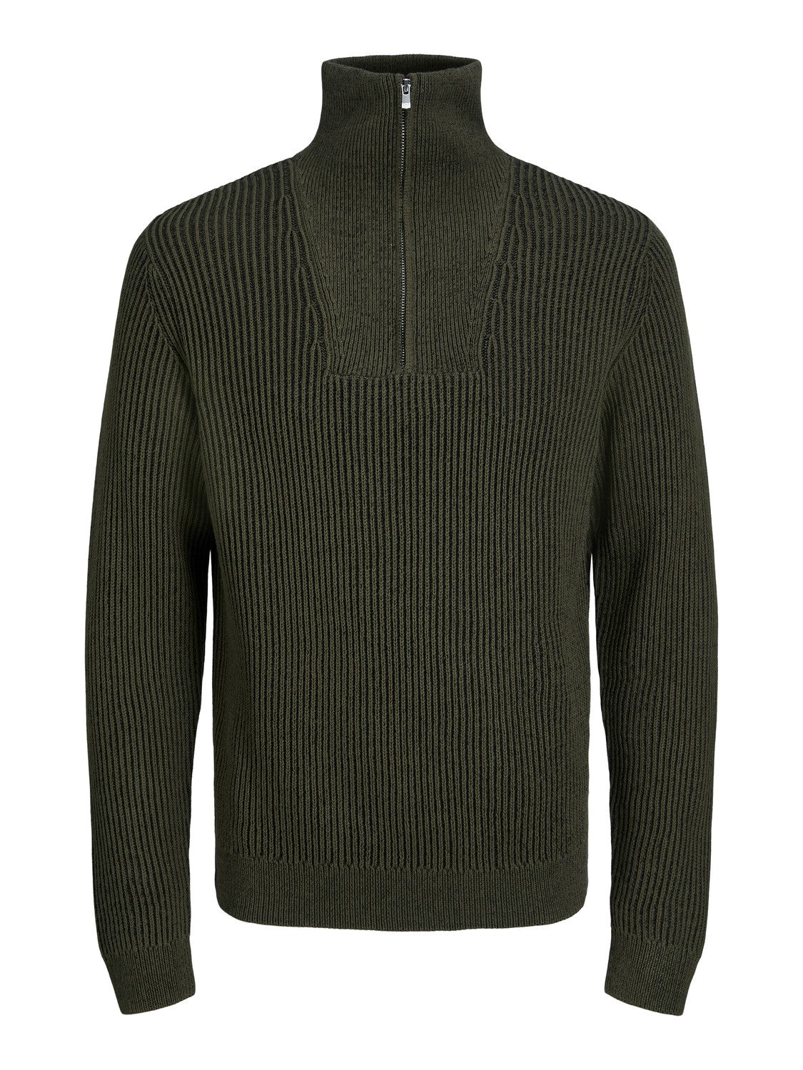 Pull col zipé kaki
