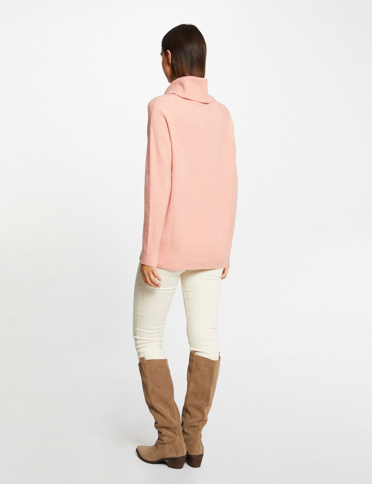 Pull uni col montant