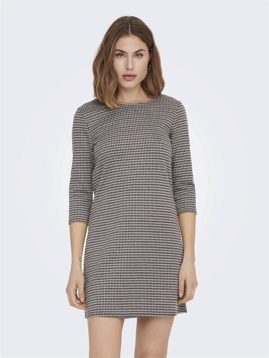 Robe manches 3/4 à carreaux