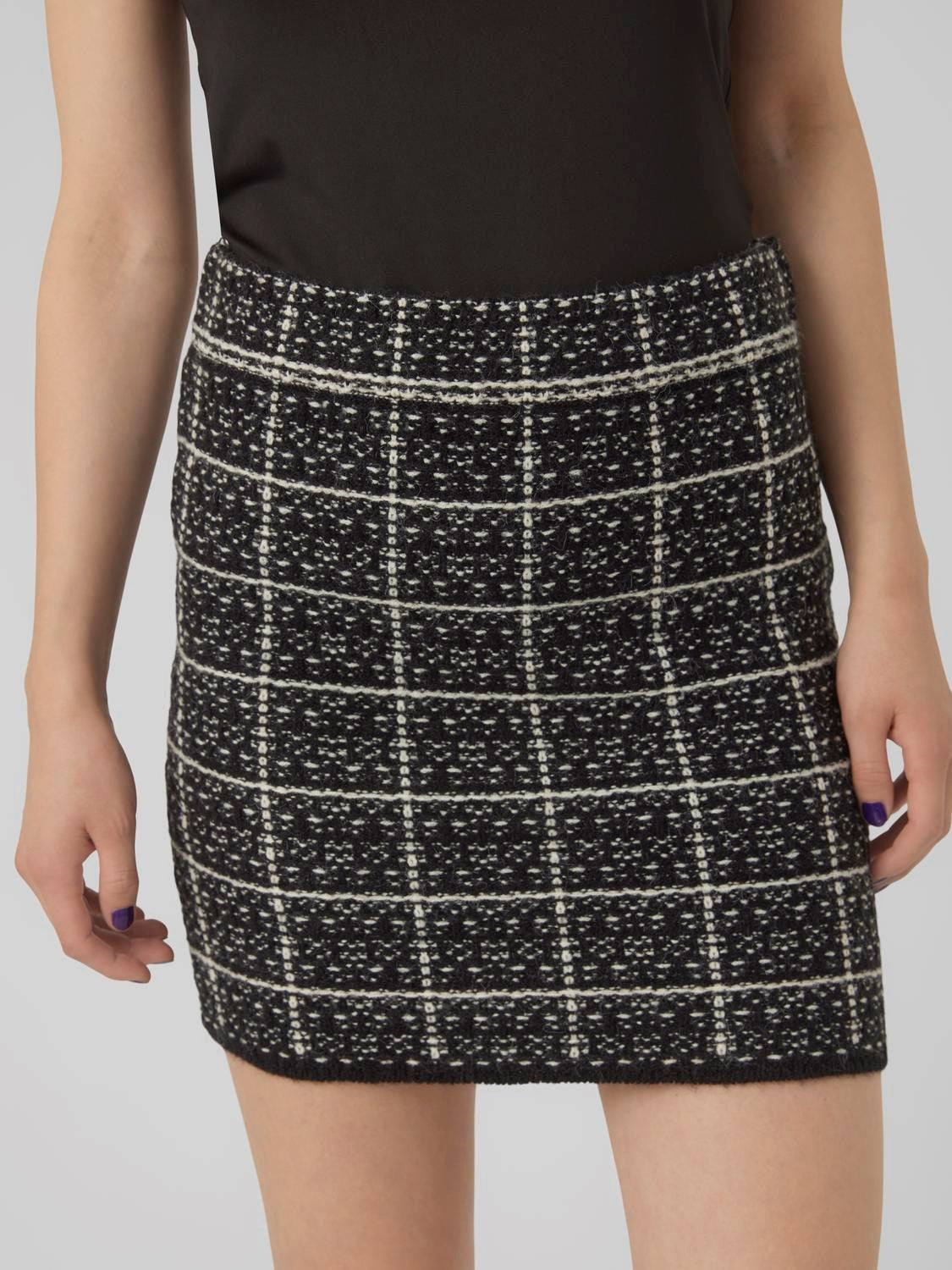 Jupe en maille noire et blanche