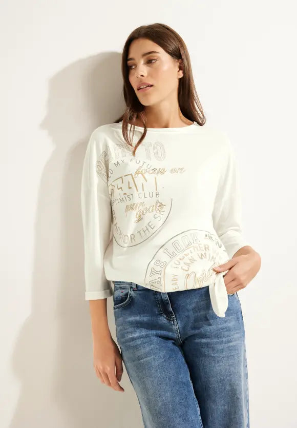 Tee-shirt manches 3/4 à strass
