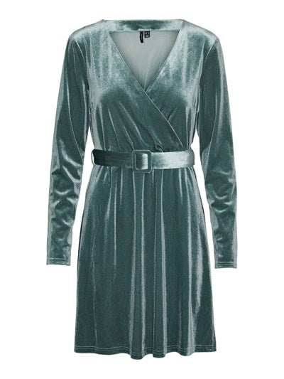 Robe en velours col V