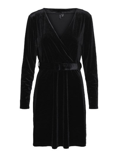 Robe en velours col V