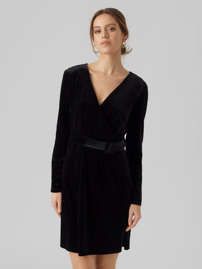 Robe en velours col V