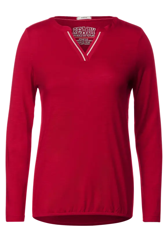 Tee-shirt uni manches longues col V