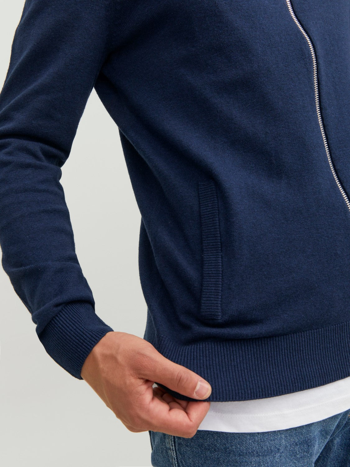 Cardigan zipé marine