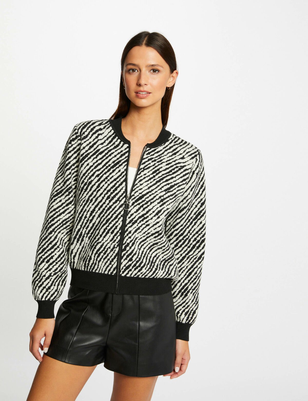 Gilet à zip zébré