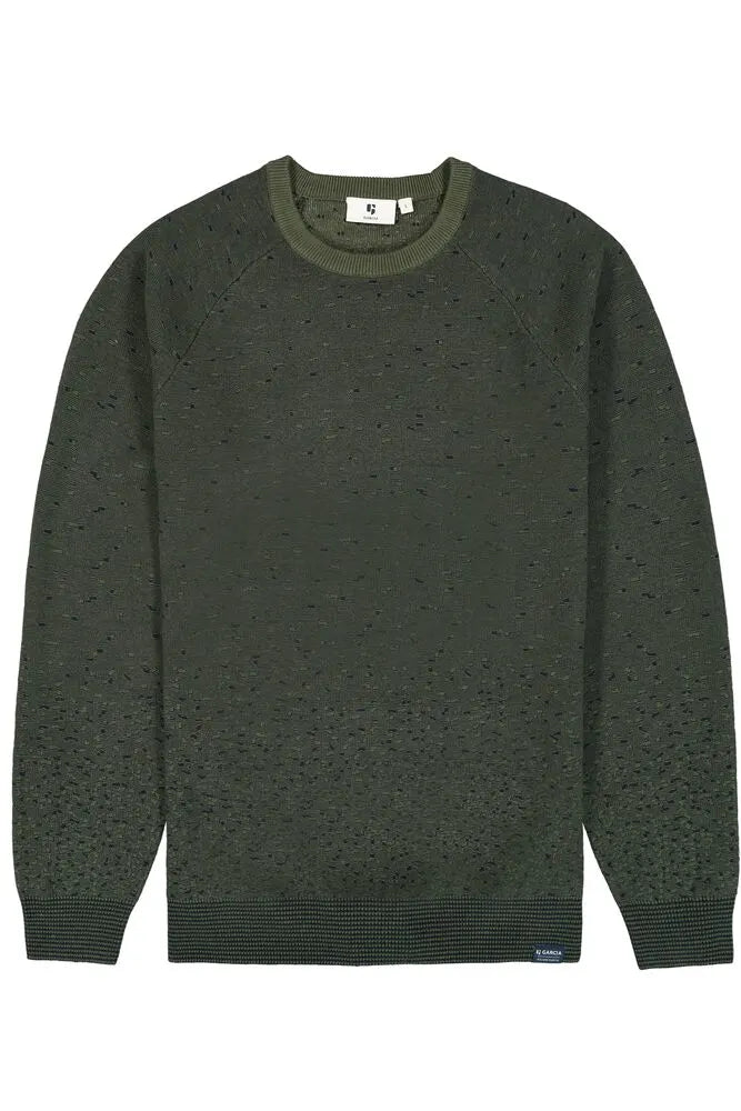 Pull col rond chiné