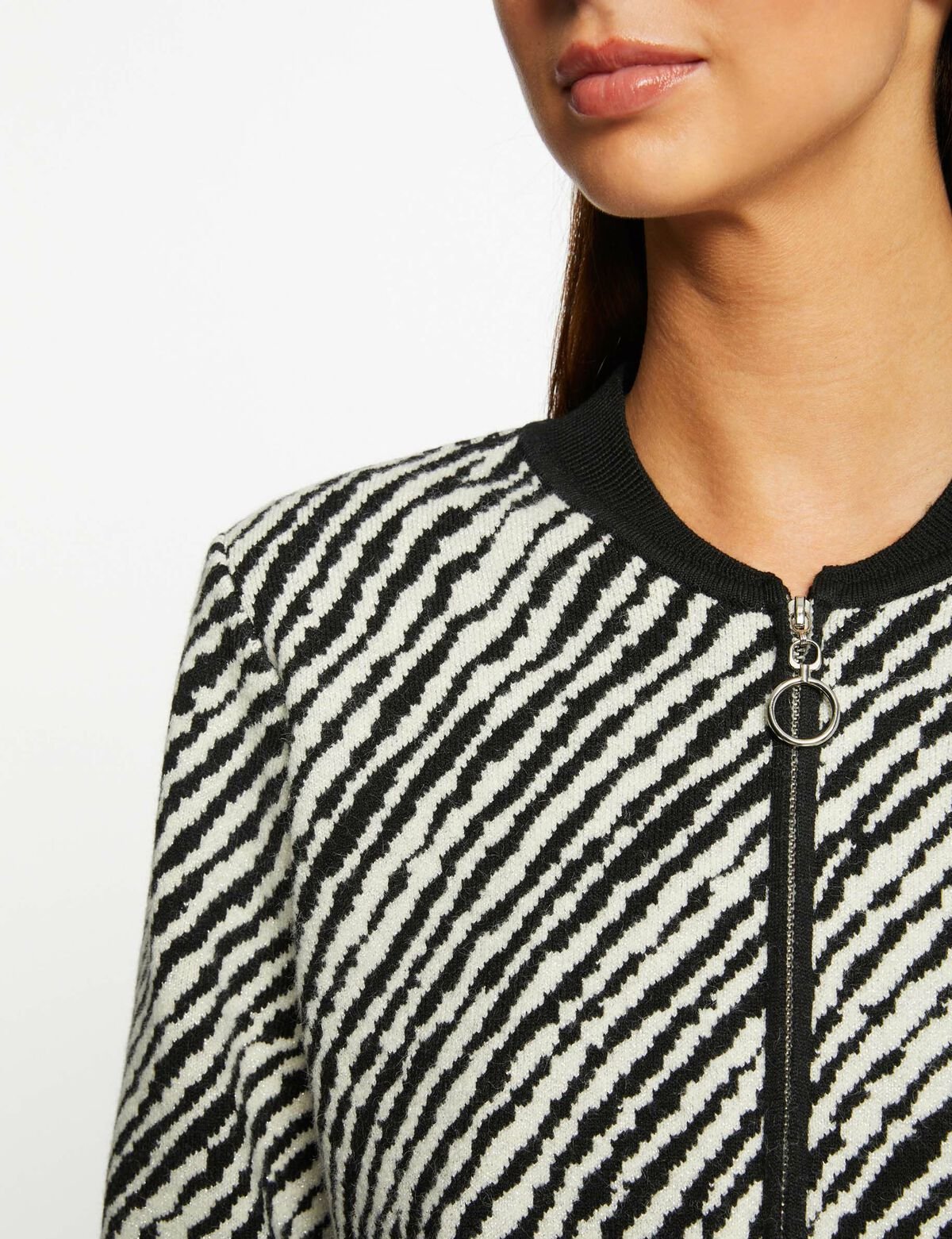 Gilet à zip zébré