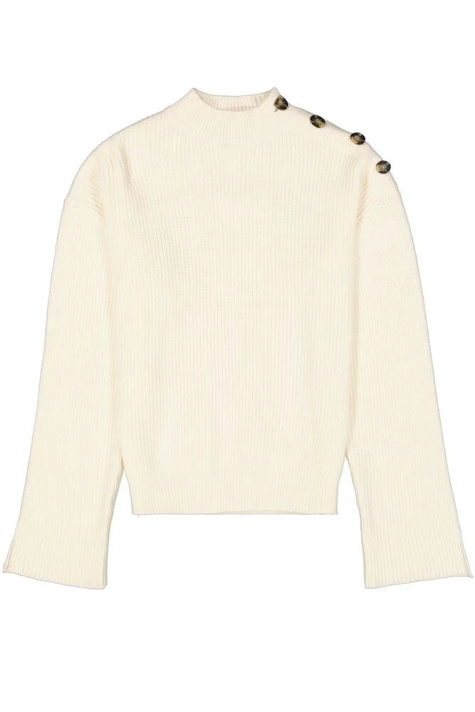 Pull col montant à boutonnage
