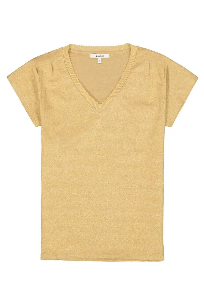 Tee-shirt doré col V