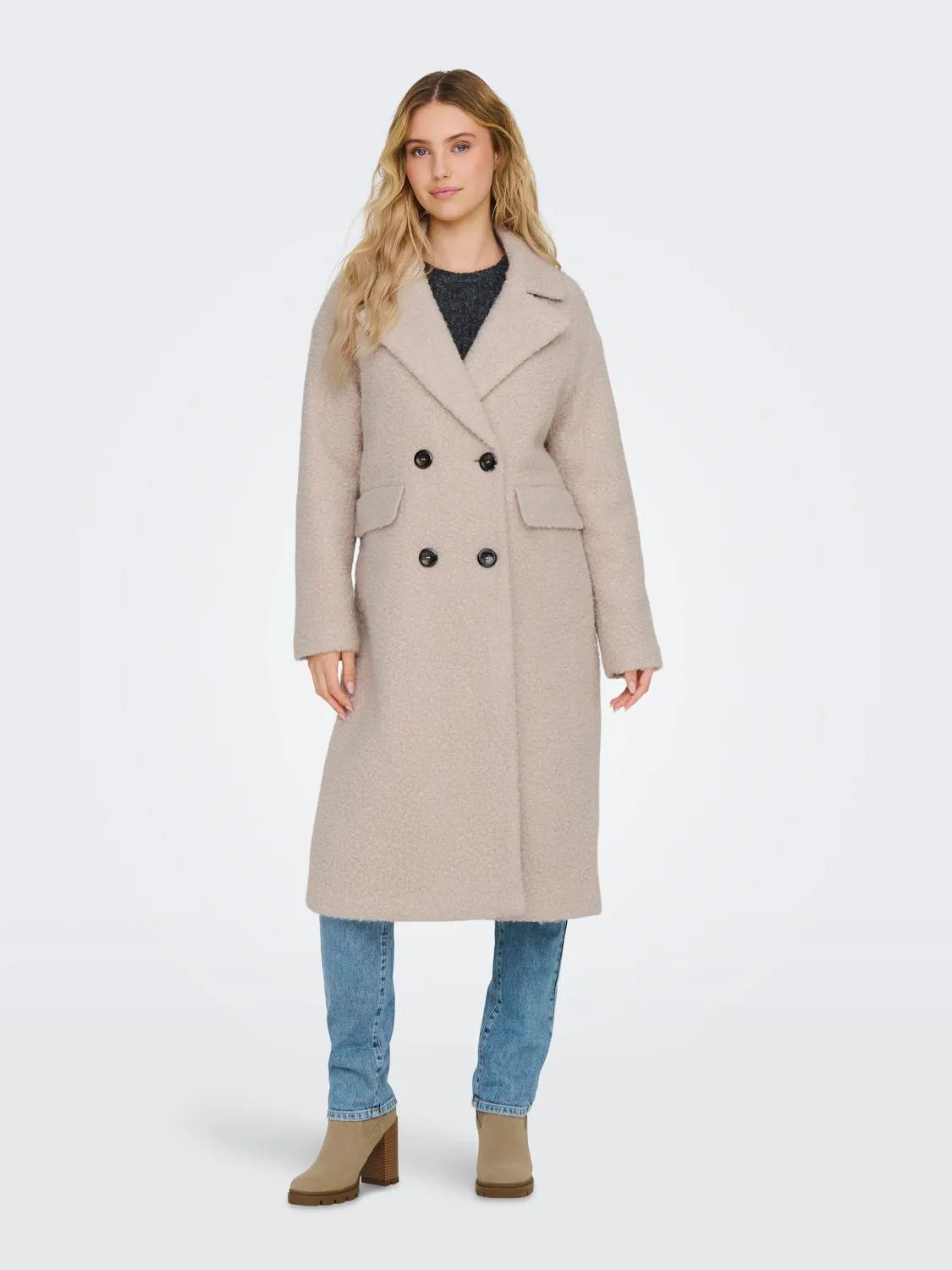 Manteau long bouclette