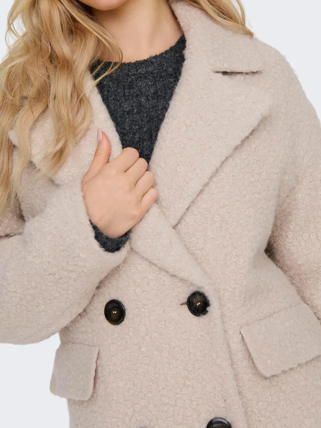 Manteau long bouclette