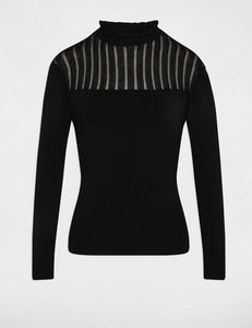 Pull à transparence col