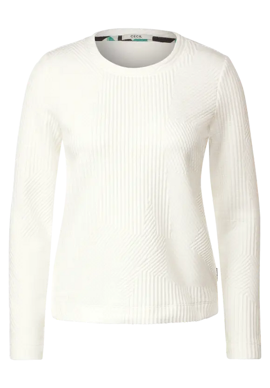 Pull blanc col rond