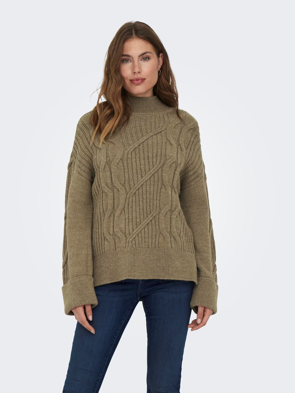 Pull en maille col montant