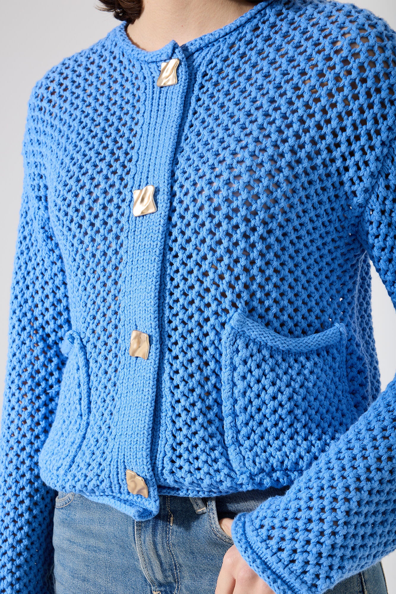 Gilet en maille gros boutons
