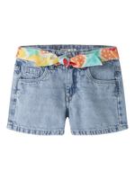 Charger l'image dans la galerie, Short jeans ceinture fleurs
