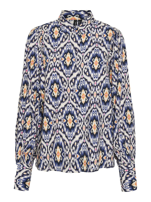 Blouse à col printée oversize