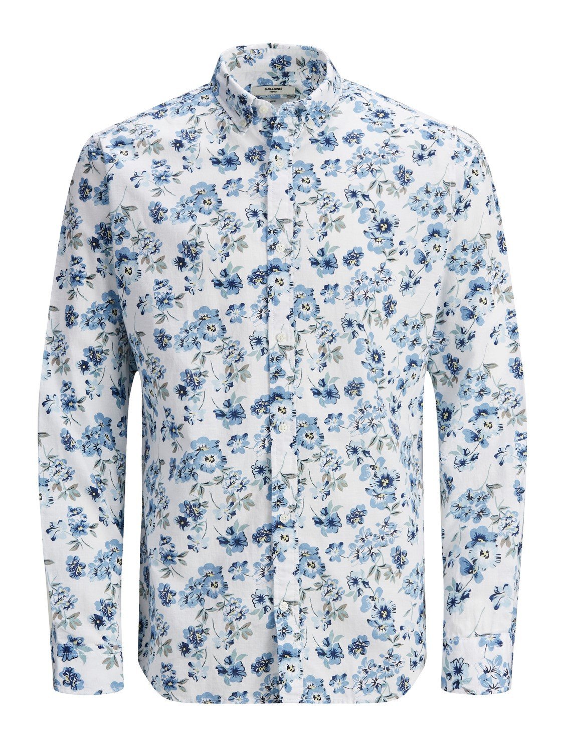 Chemise fleurie mélange de lin